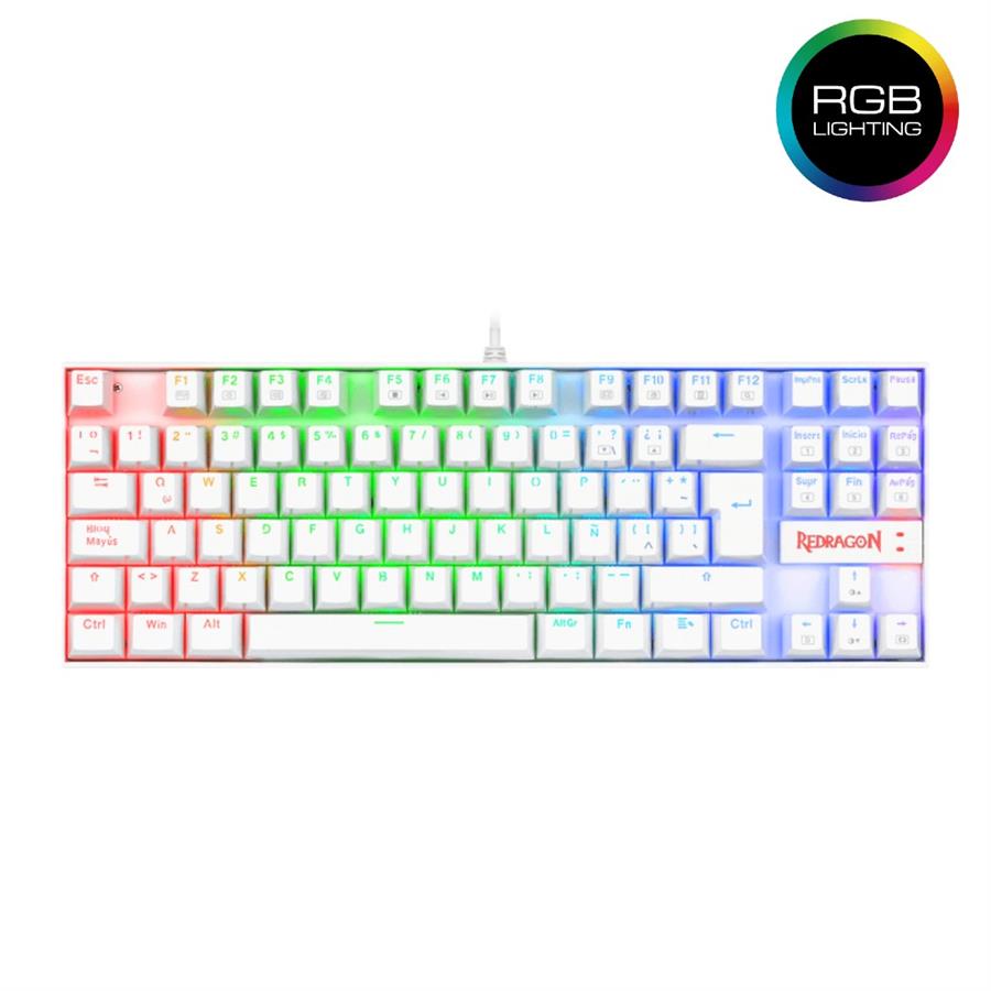 TECLADO MECANICO REDRAGON KUMARA RGB BLANCO