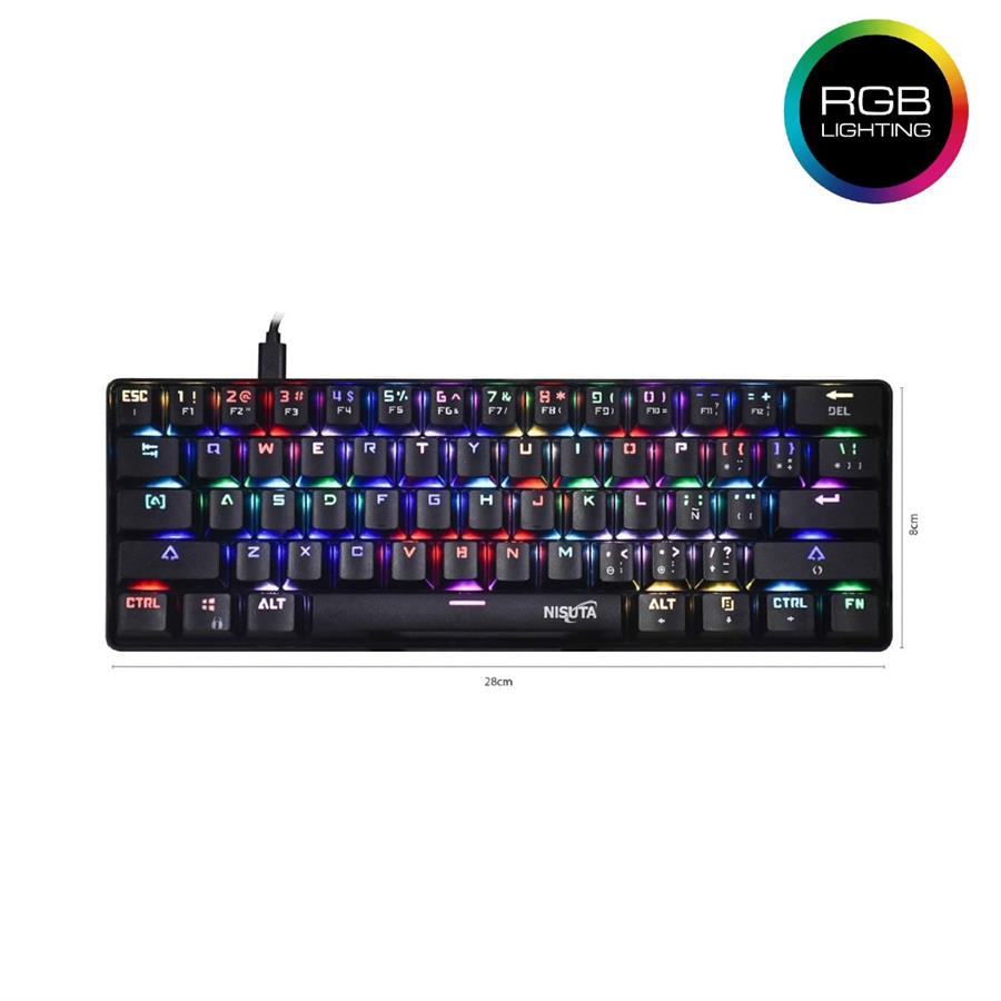 TECLADO MECÁNICO RGB NISUTA NS-KBGZ 61 NEGRO