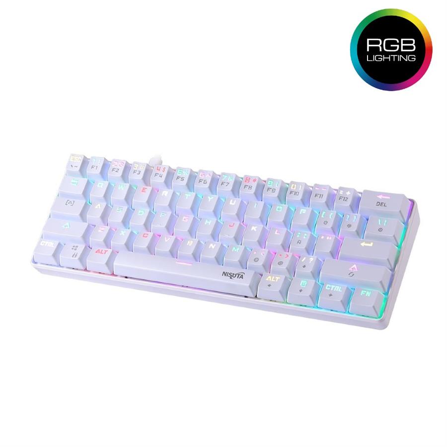 TECLADO MECÁNICO RGB NISUTA NS-KBGZ 61 BLANCO