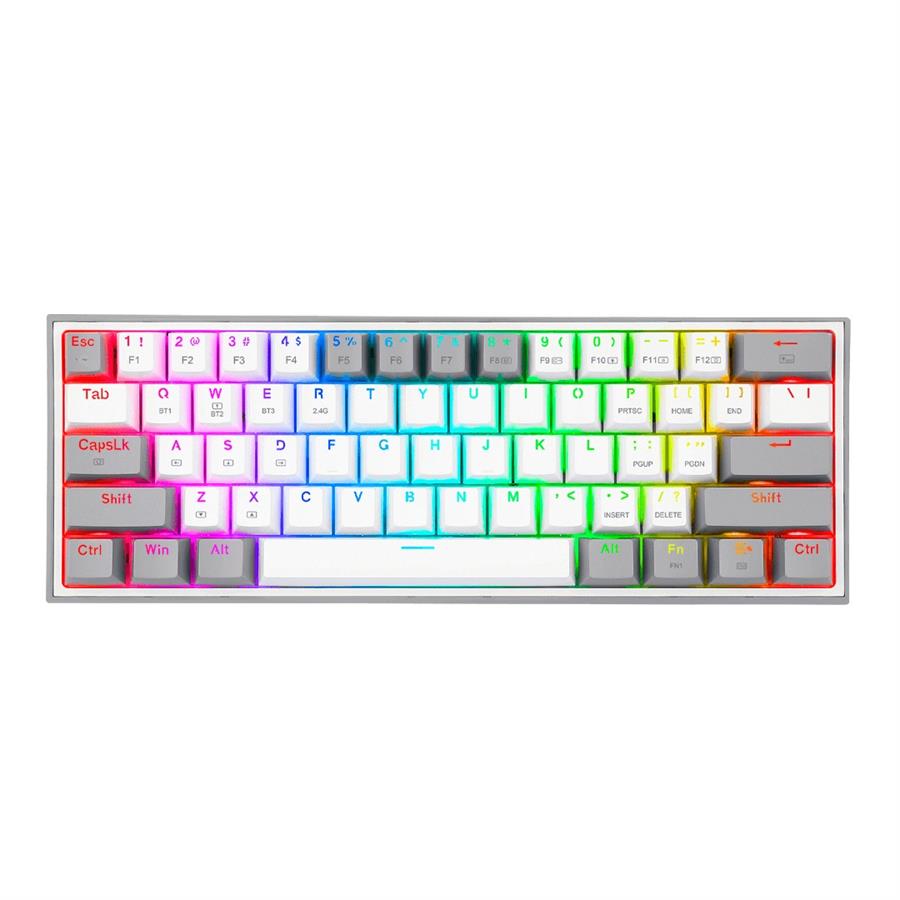TECLADO MECANICO REDRAGON FIZZ PRO RGB BLANCO/GRIS