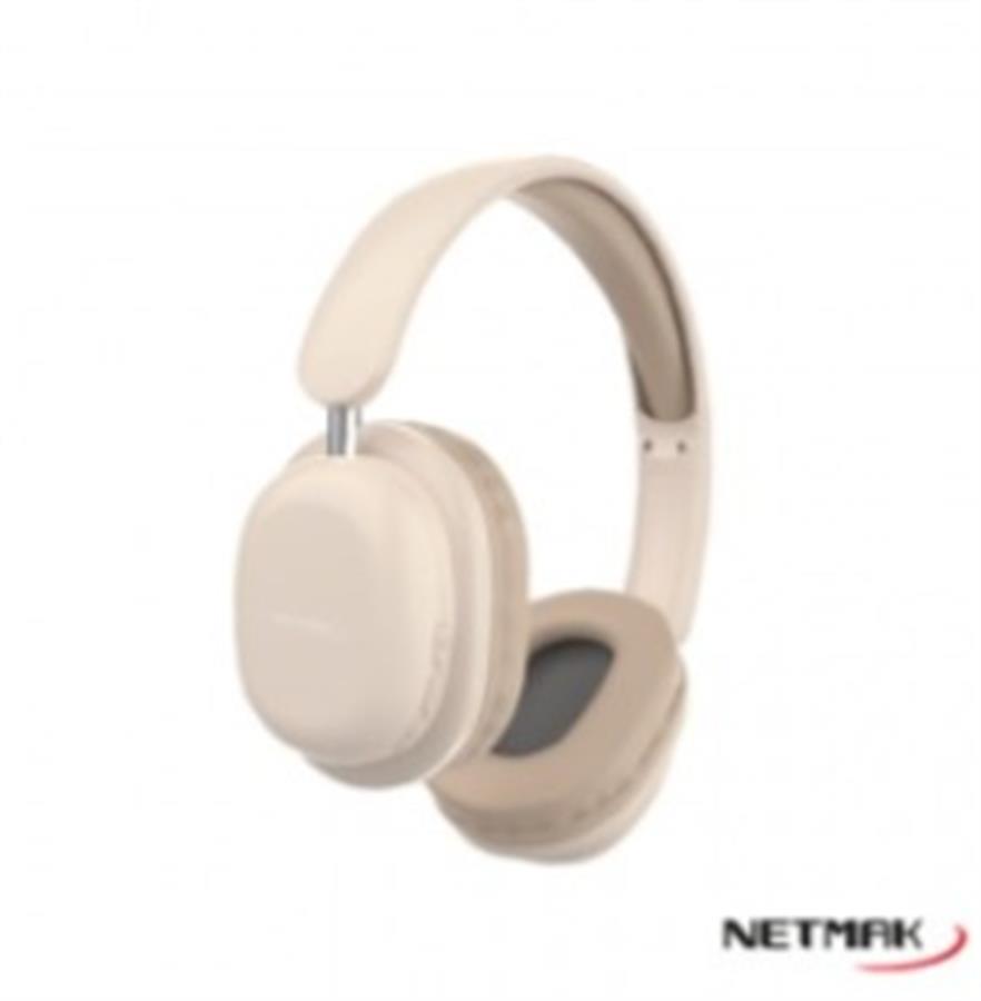 AURICULAR BLUETOOTH NETMAK LIVE - BEIGE