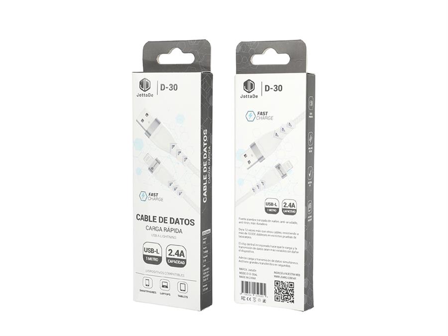 IPHONE - CABLE JD D30 1 MT - LIGHTNING