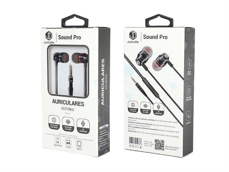 AURICULARES CON CABLE JD SOUND PRO H38