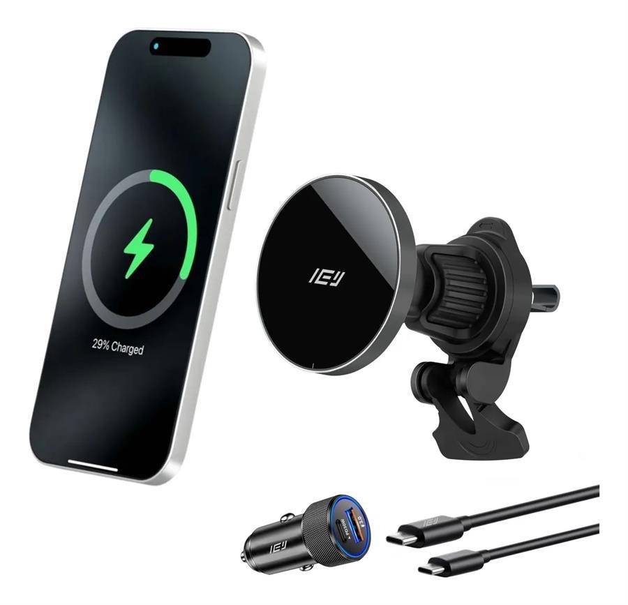 SOPORTE + CARGADOR INALAMBRICO PARA AUTO VENTILACION HAVIT W3032