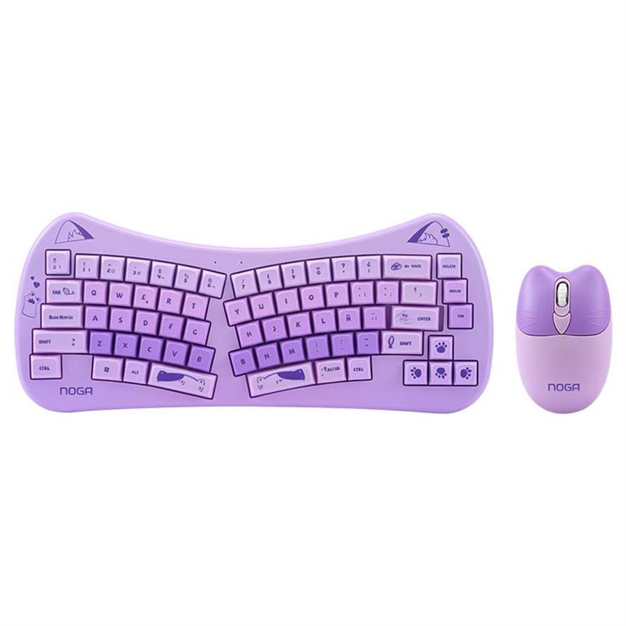 COMBO TECLADO Y MOUSE INALAMBRICO NKB-6600 - VIOLETA