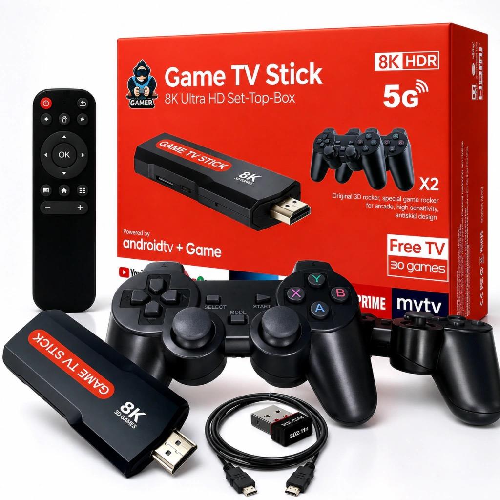 CONSOLA RETRO GAMESTICK ROJA 14 CONSOLAS