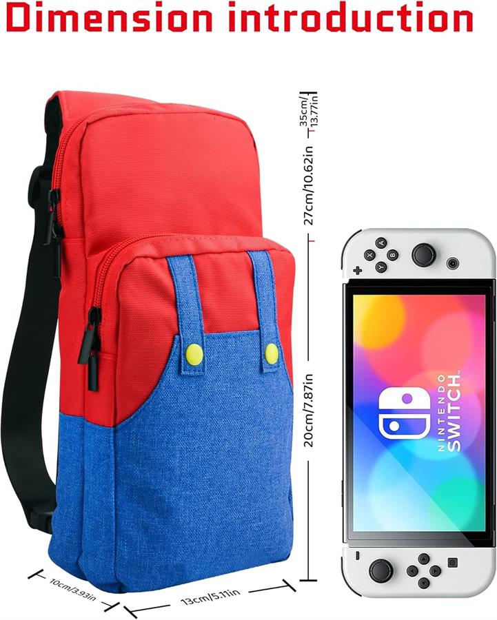 Bolso Nintendo Switch Oled Mario Limited Edition Rojo/Azul