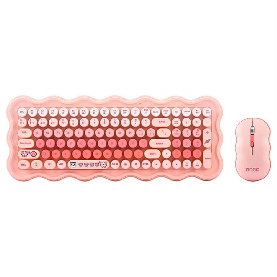 COMBO TECLADO Y MOUSE INALAMBRICO NKB-9800 - ROSA
