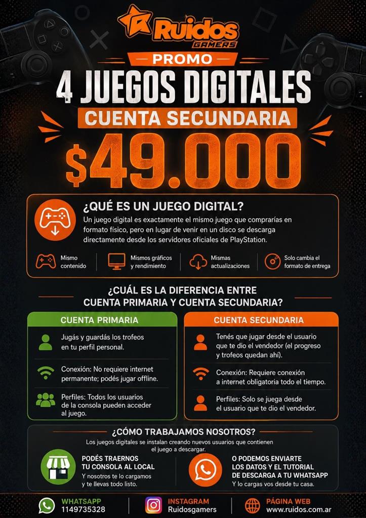 4 CUENTAS SECUNDARIAS X $49.000