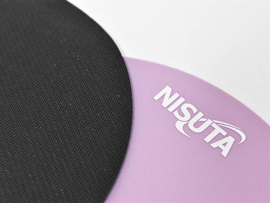 Mousepad Nisuta 25 x 23 cm con apoya muñeca - NEGRO