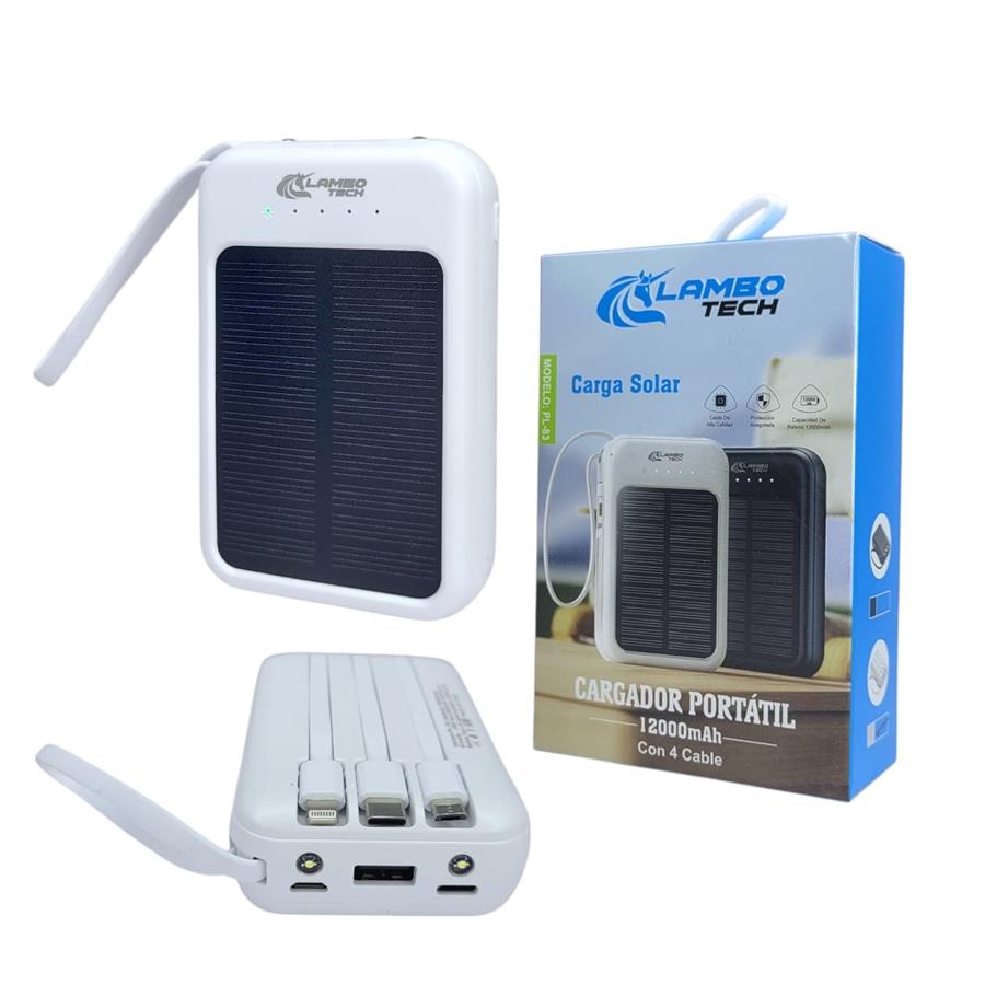 CARGADOR PORTATIL POWERBANK LAMBO TECH 12000 MAH SOLAR