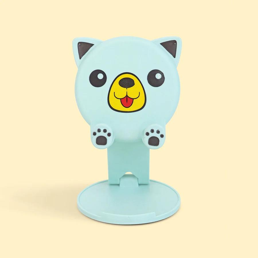 SOPORTE PARA CELULAR DE MESA PLEGABLE - ANIMALITOS CELESTE