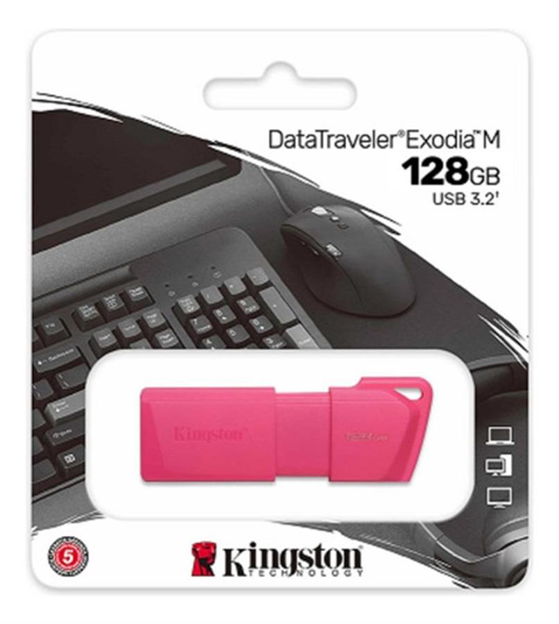 PENDRIVE KINGSTON 128GB USB 3.2 DTXM NEON - ROSA