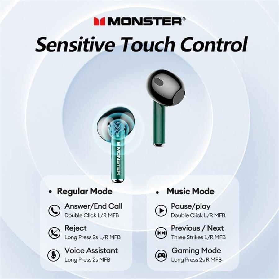 AURICULAR BLUETOOTH MONSTER XKT 16 - VERDE