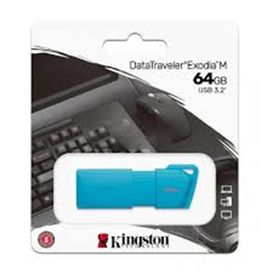 PENDRIVE KINGSTON 64GB USB 3.2 DTXM NEON - CELESTE