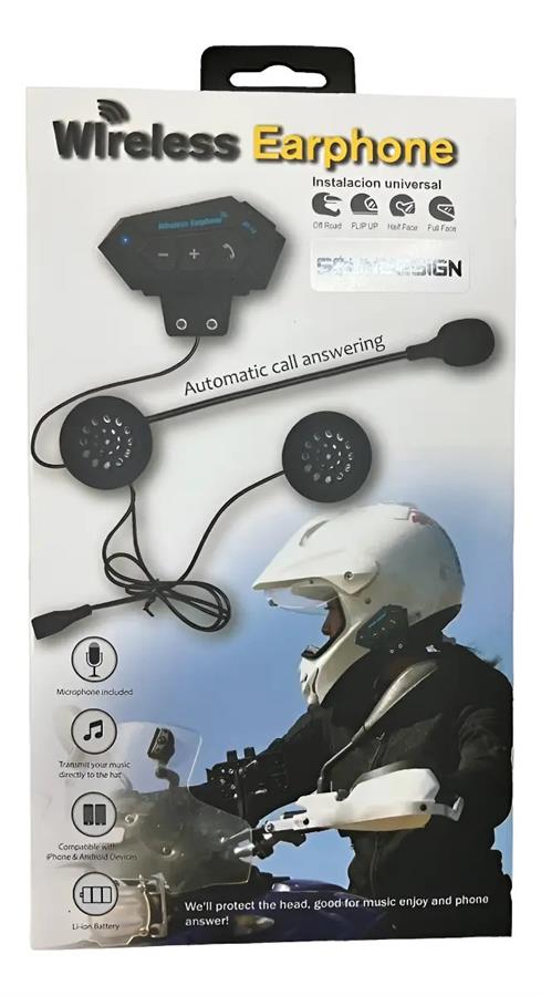 AURICULAR BLUETOOTH INTERCOMUNICADOR DE MOTO