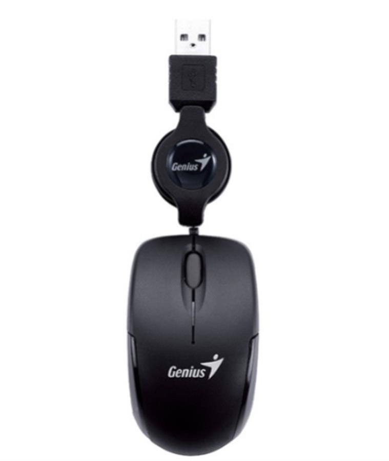 MOUSE CON CABLE RETRACTIL GENIUS MICRO TRAVELLER - NEGRO