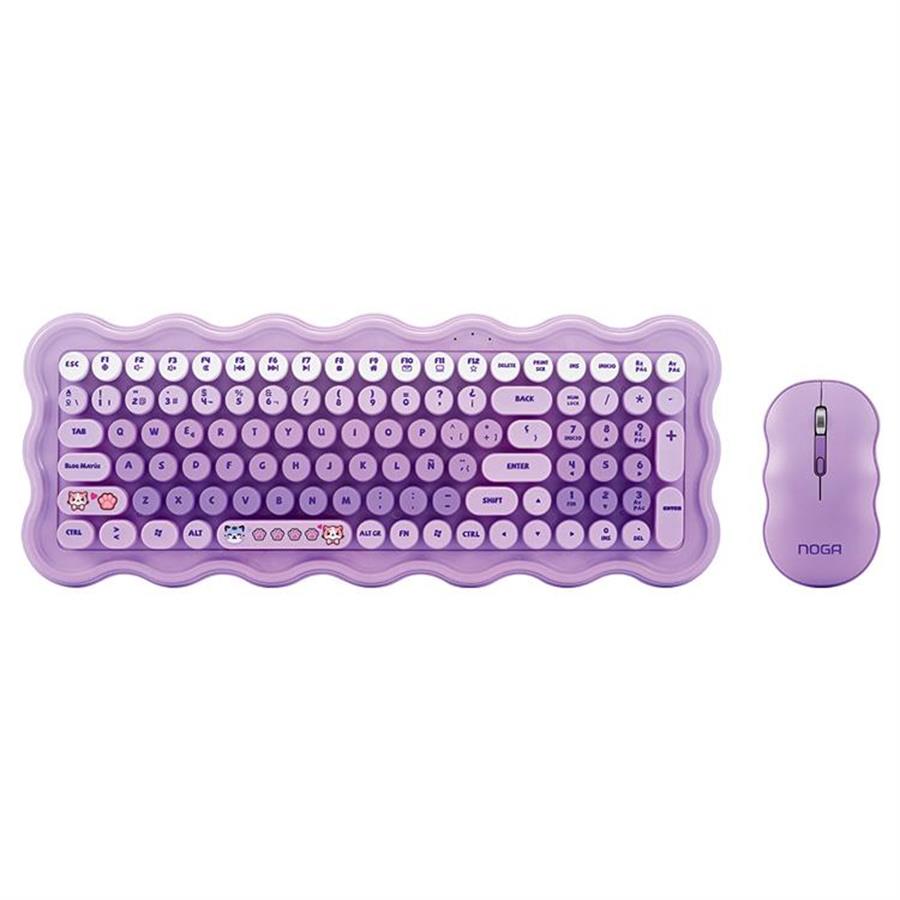 COMBO TECLADO Y MOUSE INALAMBRICO NKB-9800 - VIOLETA