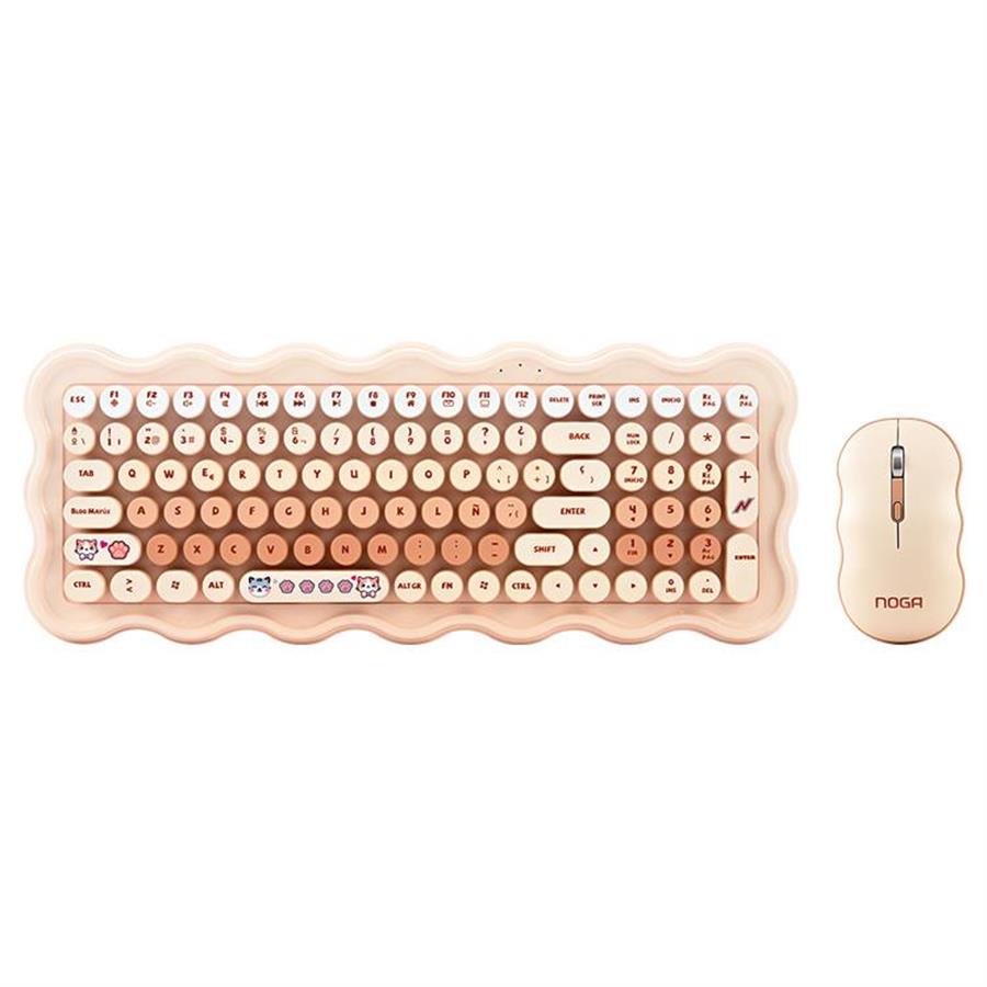 COMBO TECLADO Y MOUSE INALAMBRICO NKB-9800 - BEIGE