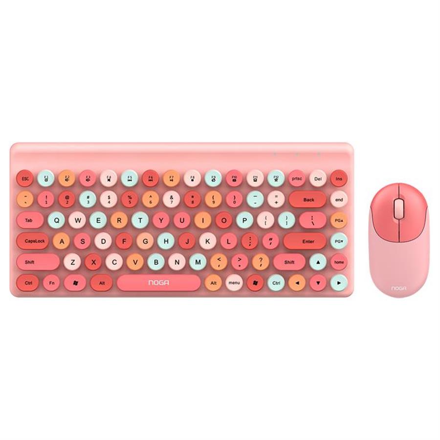 COMBO TECLADO Y MOUSE INALAMBRICO NOGA 5700 - ROSA