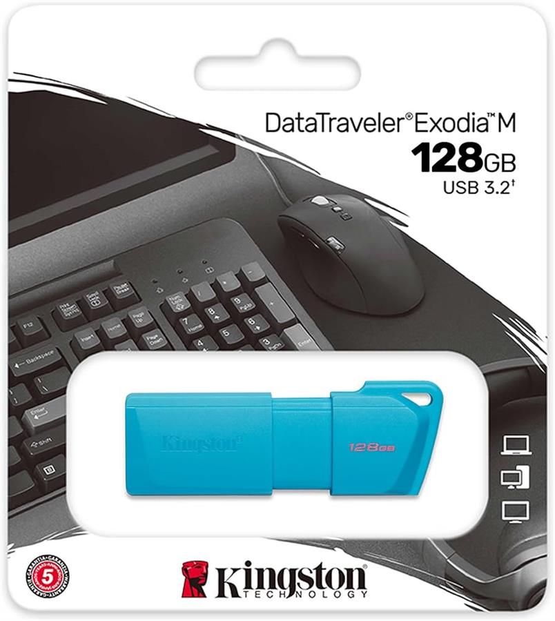 PENDRIVE KINGSTON 128GB USB 3.2 DTXM NEON - CELESTE