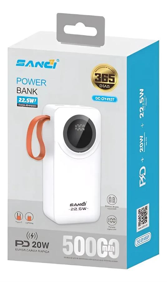 CARGADOR PORTATIL SANCI POWERBANK 50000 MAH CON CABLES INTEGRADOS