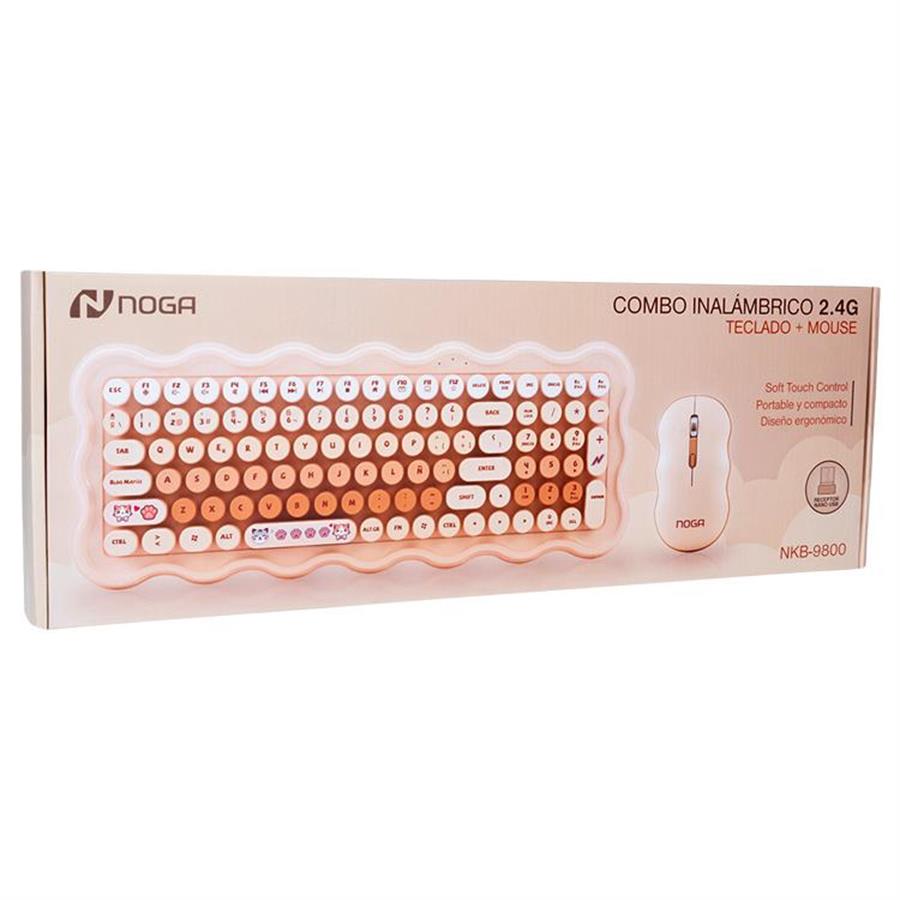 COMBO TECLADO Y MOUSE INALAMBRICO NKB-9800 - BEIGE