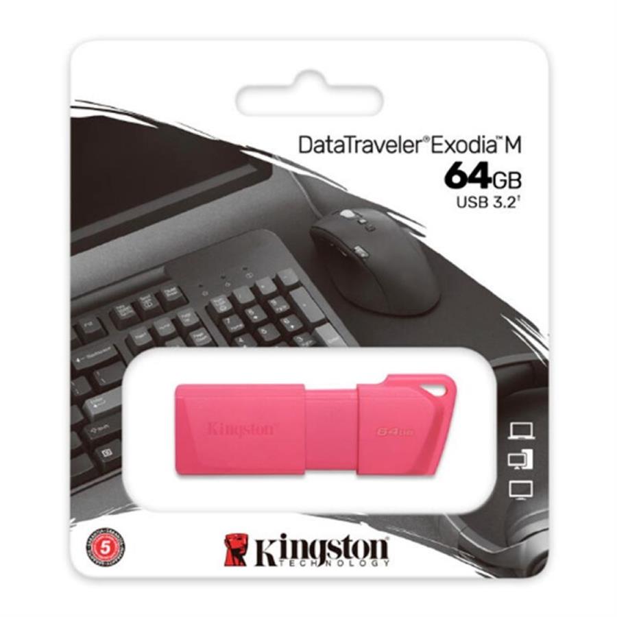 PENDRIVE KINGSTON 64GB USB 3.2 DTXM NEON - ROSA