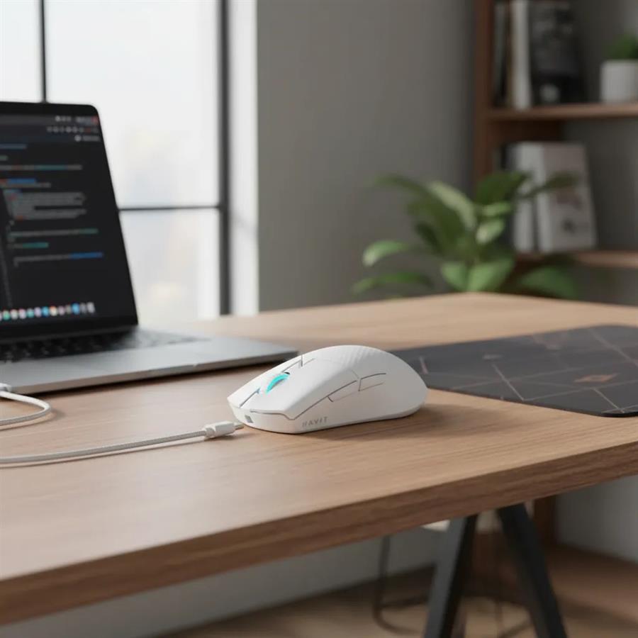 MOUSE GAMER HAVIT MS 1038 - INALAMBRICO - RECARGABLE - 8000 DPI - 6 BOTONES