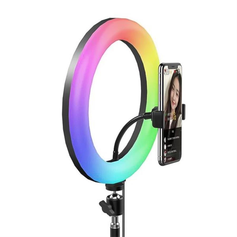 ARO DE LUZ 26 CM + TRIPODE 2.1 MTS HAVIT ST7026 - RGB
