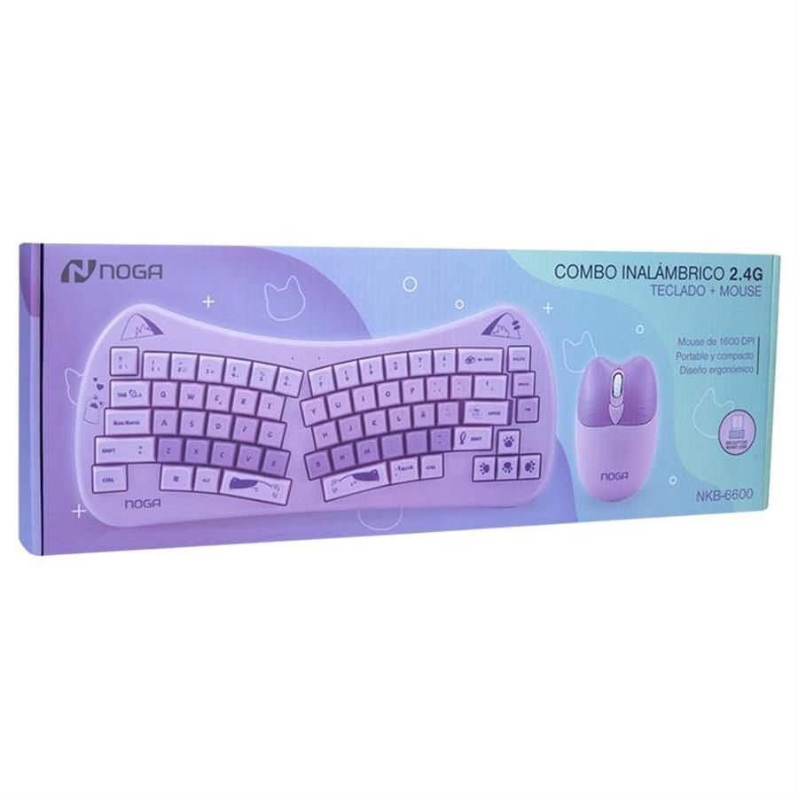 COMBO TECLADO Y MOUSE INALAMBRICO NKB-6600 - VIOLETA